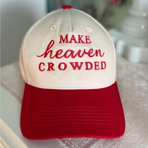 Make Heaven Crowded Red & Cream Baseball Cap